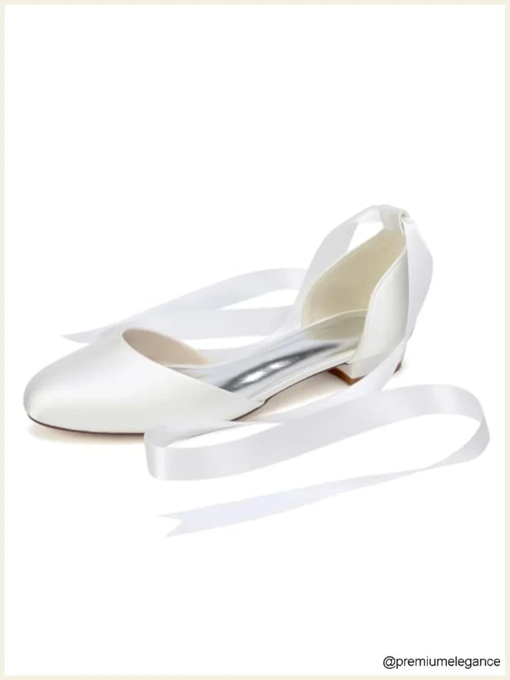 Satin Low Heel Ballet Flats with Ribbon Tie for Wedding Party